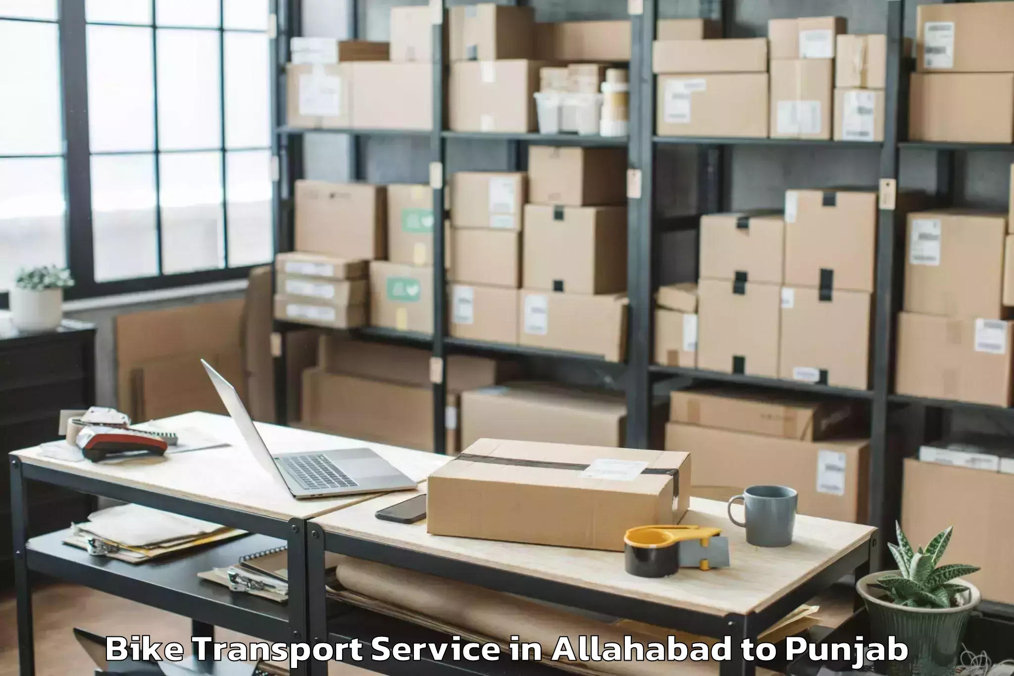 Book Allahabad to Dhuri Bike Transport Online